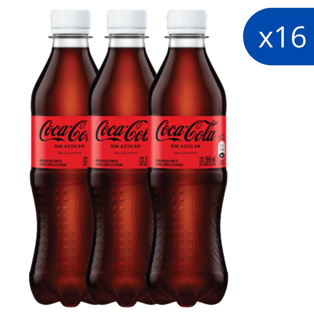 Coca Cola sin Azúcar Pet 16und de 355ml