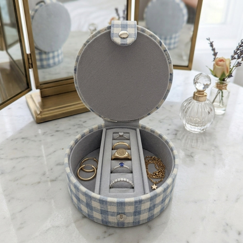 Mini Joyero Jewelry Organizer White & Blue Floral