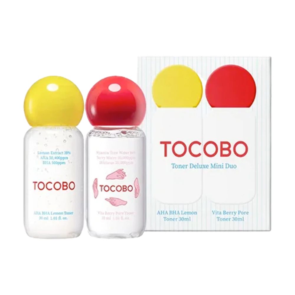 Tocobo Toner Deluxe Mini Duo AHA BHA Lemon Toner 30ml y Vita Berry Pore Toner 30ml