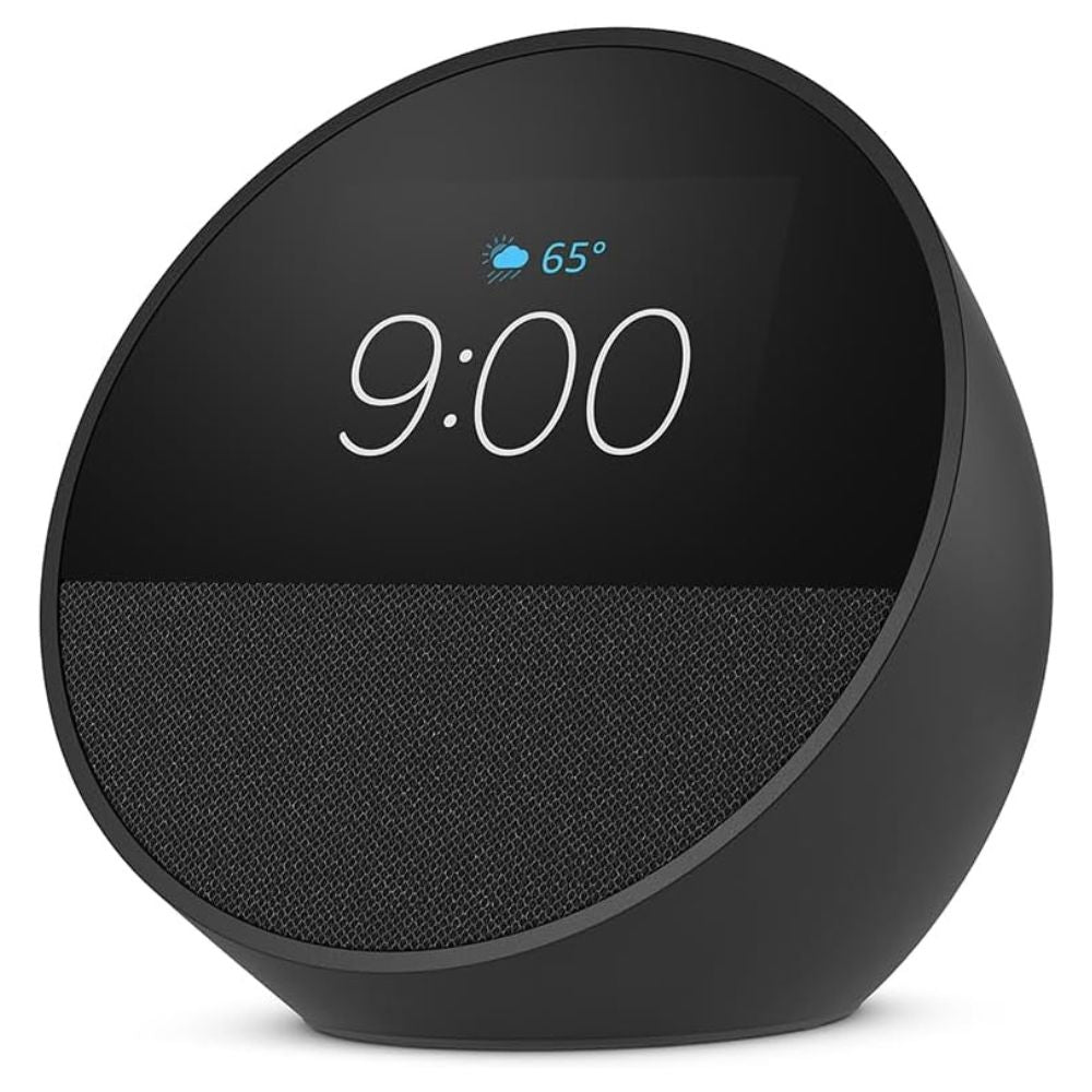 Amazon Echo Spot (2024) Smart Alarm Clock with Vibrating Sound and Alexa Charcoal Black