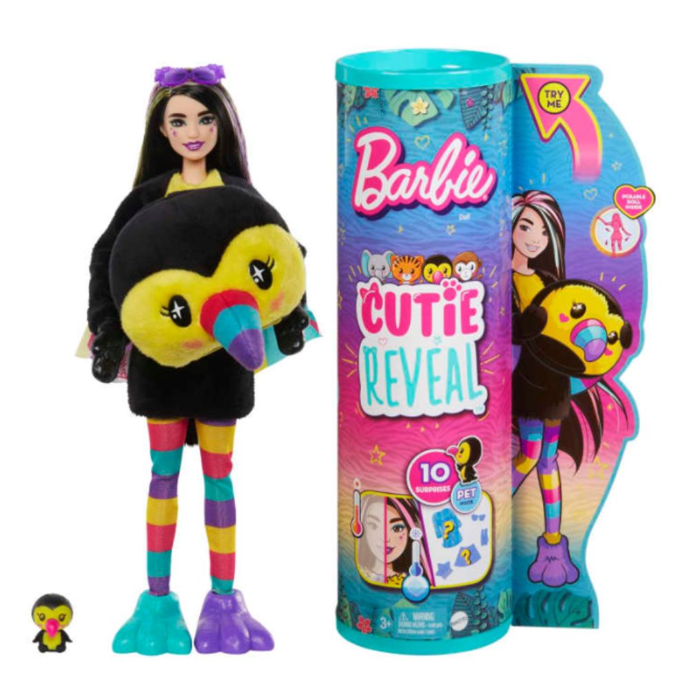 Barbie Cutie Reveal 10 Surprises Pet Inside Tucan 3+