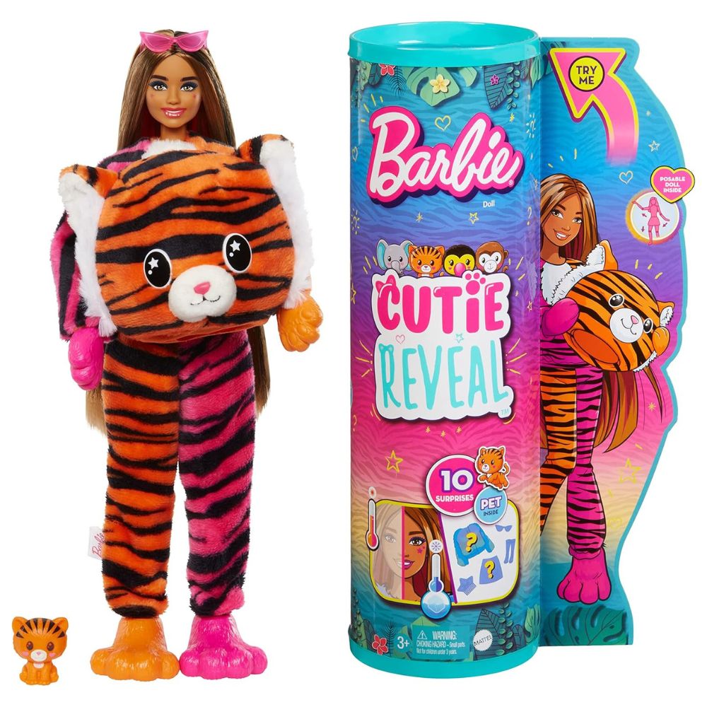 Barbie Cutie Reveal 10 Surprises Pet Inside Tigre 3+