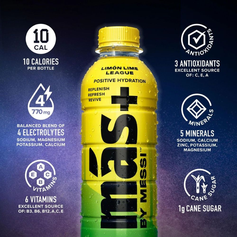 Mas + By Messi Limon Lime League 6 Botellas x 500ml