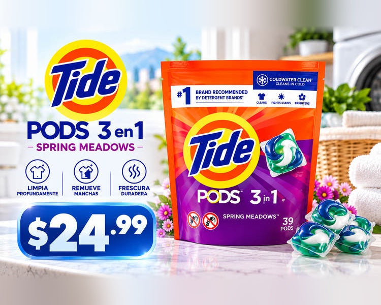 Tide Pods 3 en 1 Spring Meadows - $24.99