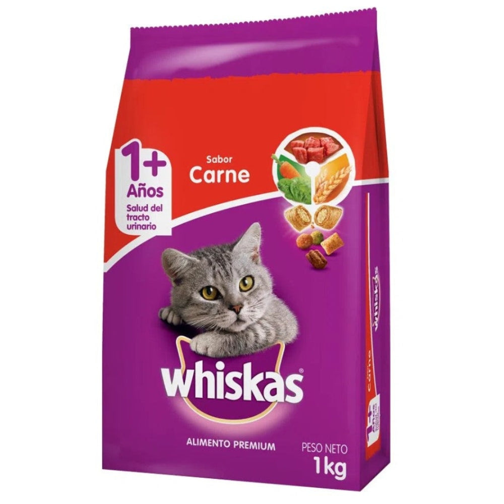 Whiskas Alimento Para Gato Sabor a Carne 1 año 1kg