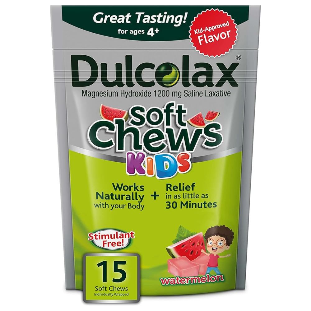 Dulcolax Kids Laxante Magnesium Hidroxide 1200mg Saline Laxative Soft Chews 15und