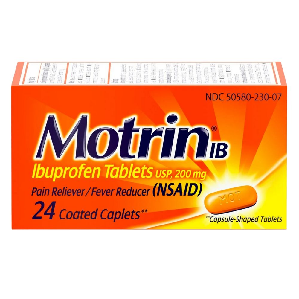 Motrin Ibuprofen 200mg 24 Coated Caplets