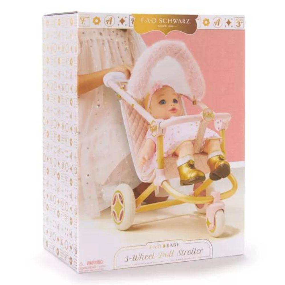 F.A.O Schwarz Baby 3-Wheel Doll Stroller 3+