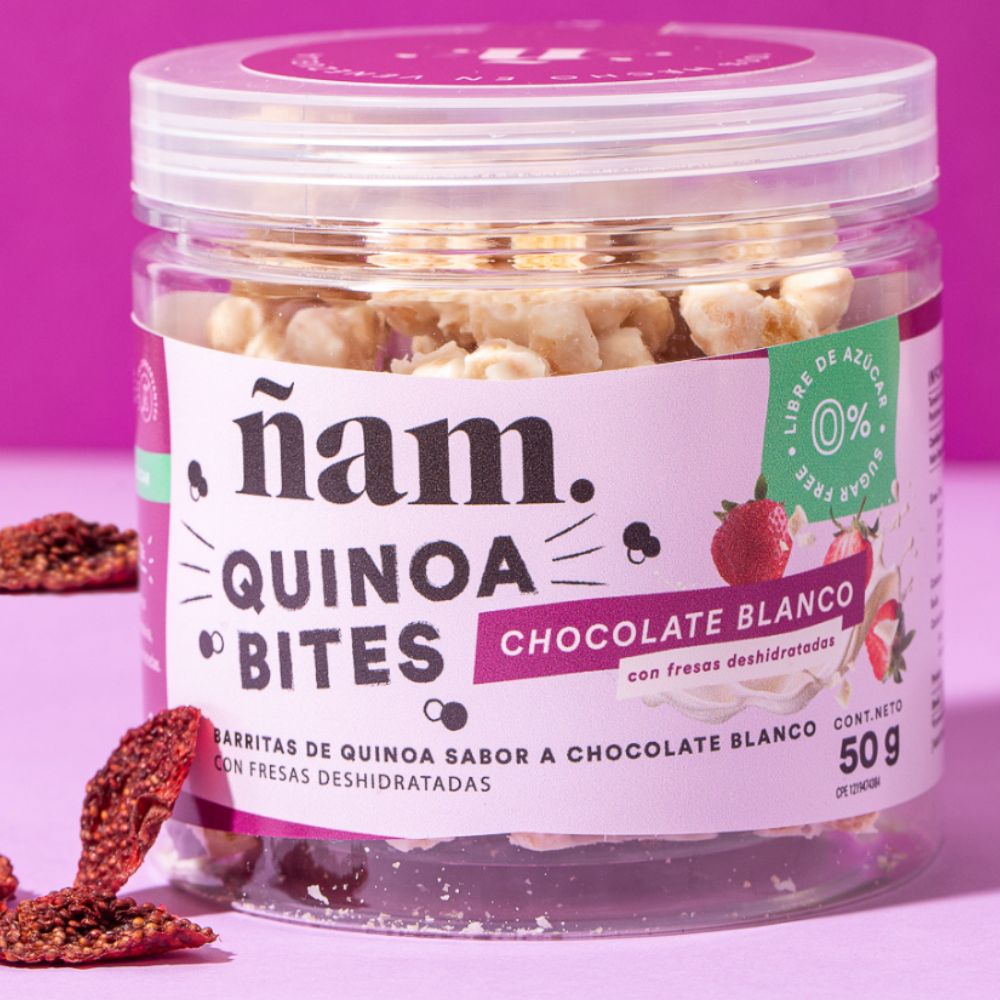 Ñam Quinoa Bites Chocolate Blanco con Frutas Deshidratadas 50gr