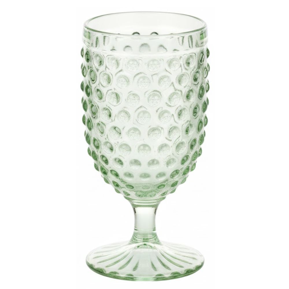 Copa Martha Stewart Glass Hobnail Goblet Green 420ml