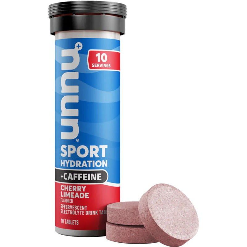 Nuun Sport & Caffeine Cherry Limeade Caja 10 pastillas efevescentes, electrolitos para diluir en 1/2 litro de agua
