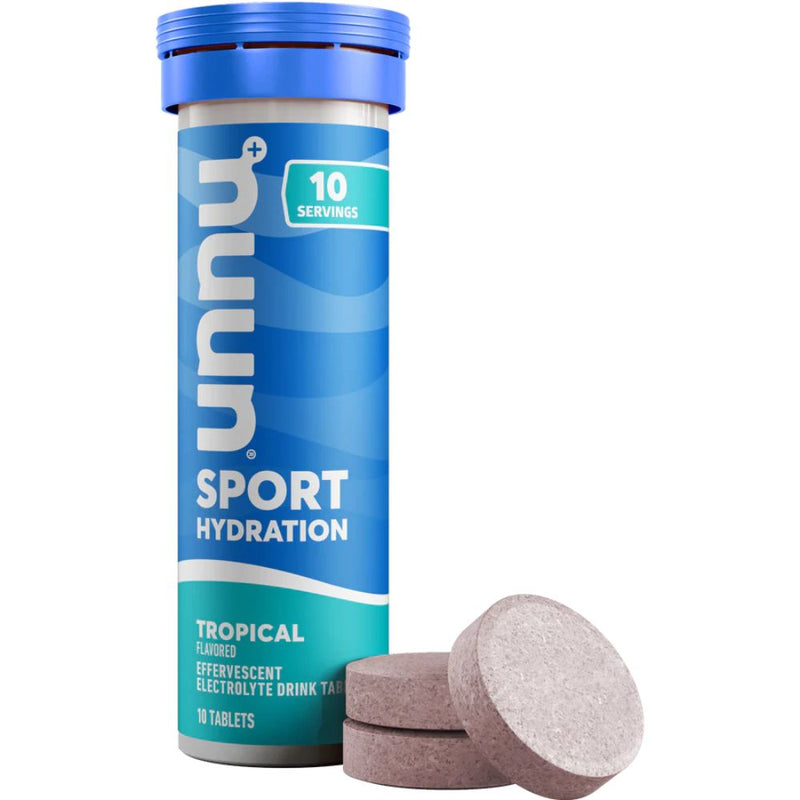 Nuun Sport Tropical Fruit Caja Caja 10 pastillas efevescentes, electrolitos para diluir en 1/2 litro de agua