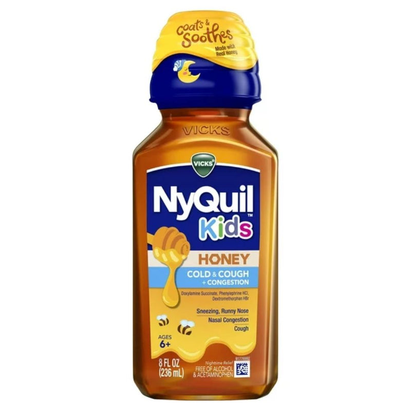 Vicks NyQuil Kids Honey Cold Cough Mucus 6+ 236ml