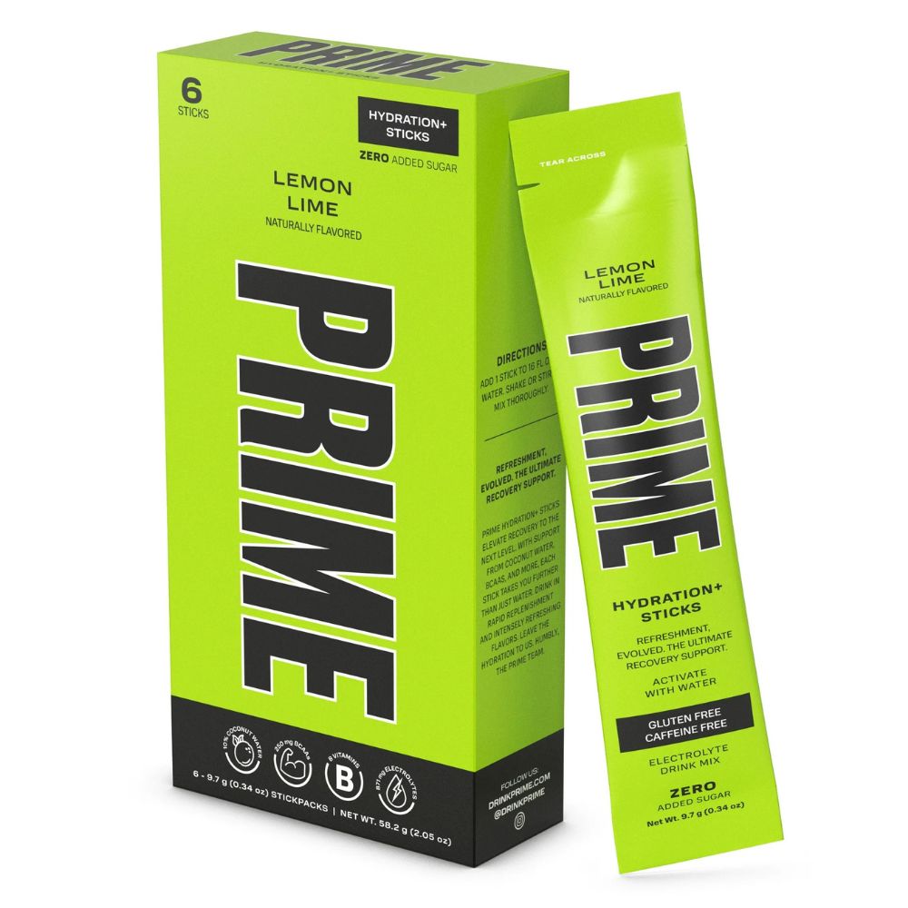 Prime Electrolyte Drink Mix Lemon Lime 6 Sticks