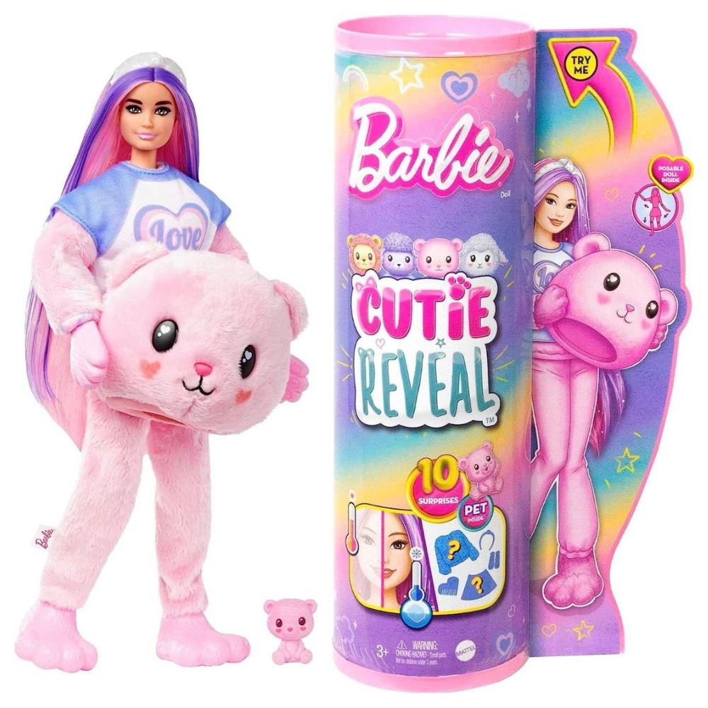 Barbie Cutie Reveal 10 Surprises Pet Inside Teddy 3+