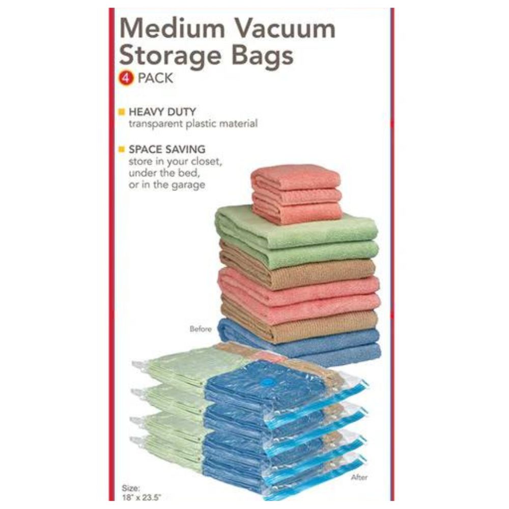 Bolsas de Plástico Para Almacenar al Vacío Home Basics Medium 4 Pack