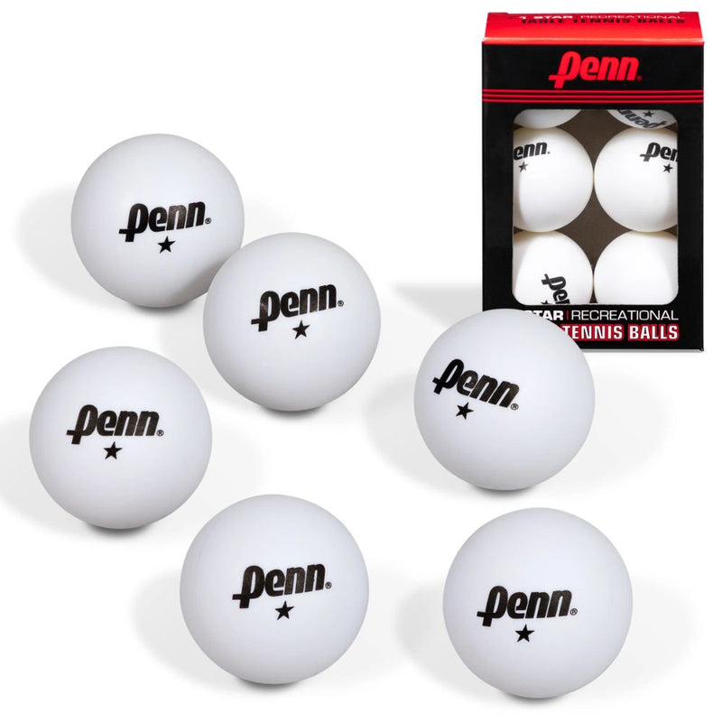Pelotas para Ping Pong Penn 40mm 1-Star White Box of 6