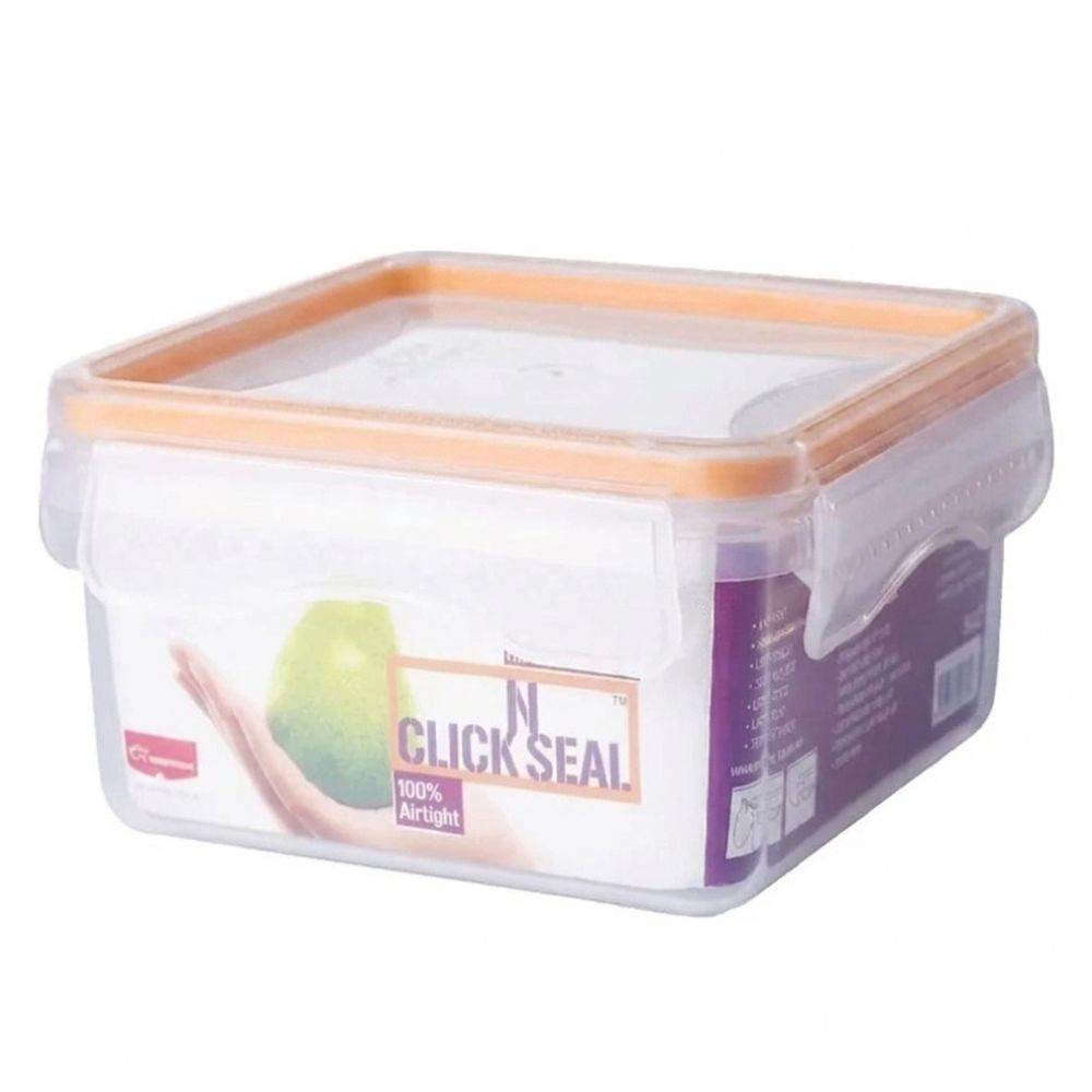Contenedor De Alimentos Cuadrado Princeware Con Tapa Hermética Orange 2080ml