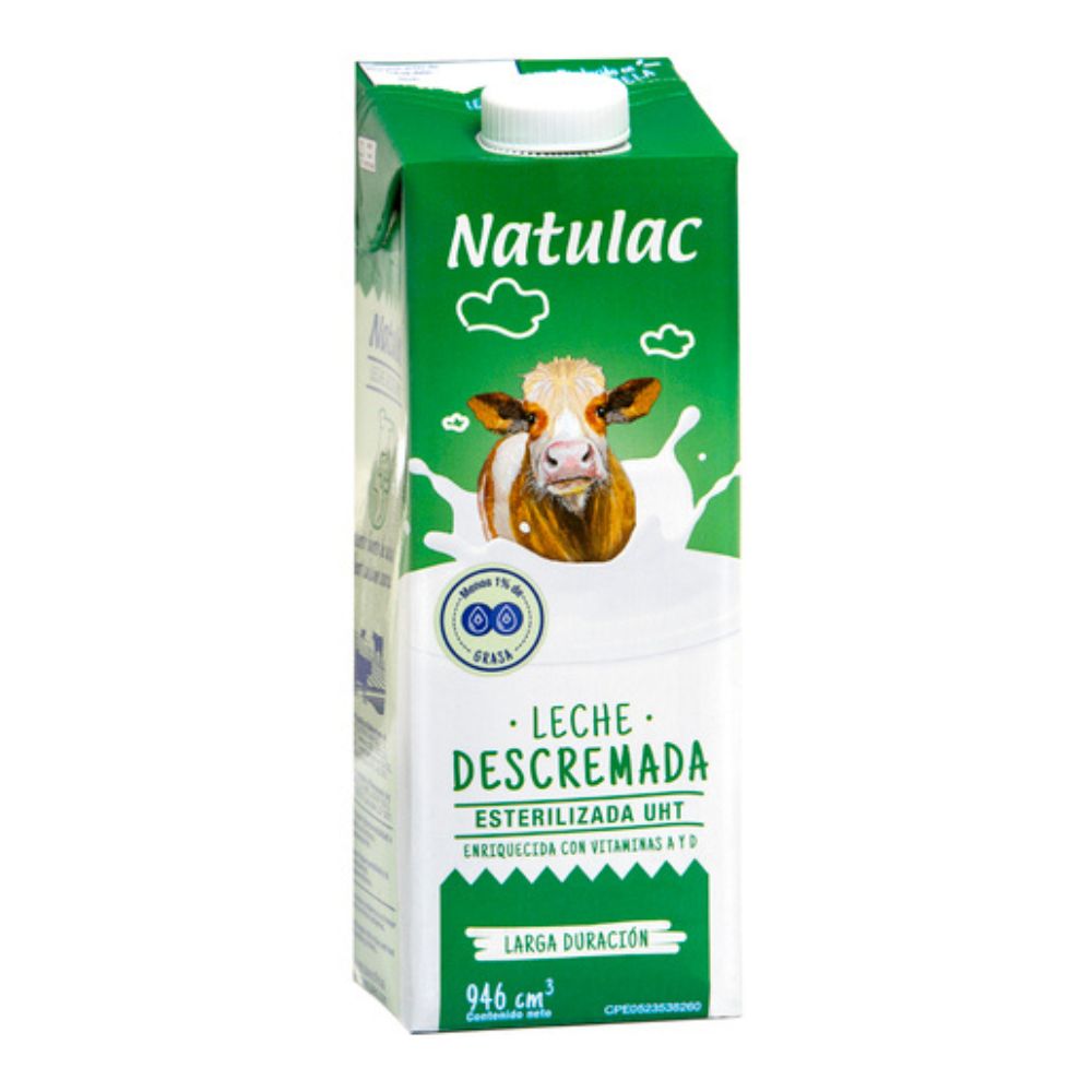 Natulac Leche Descremada Esterilizada UHT 946 cc