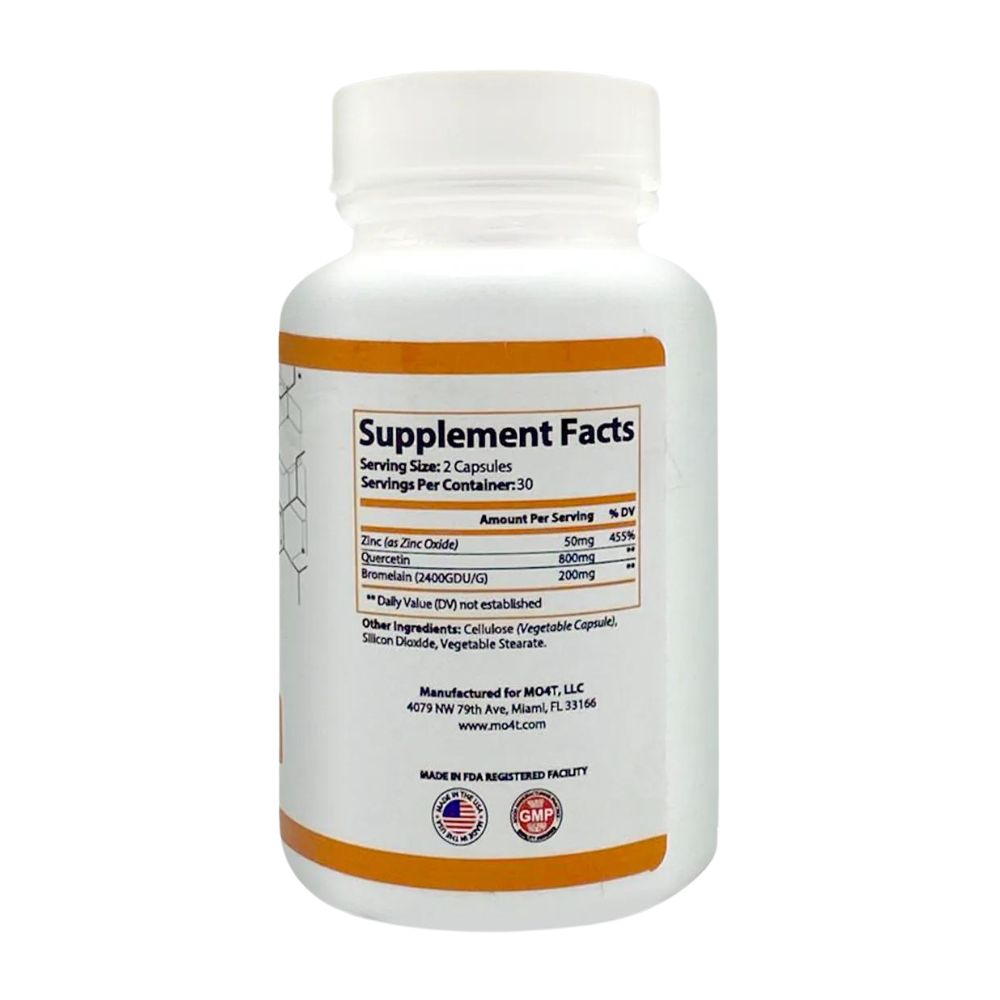 MO4T Quercetin with Zinc & Bromelain 60 Capsulas