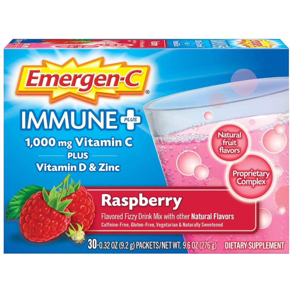 Immune Plus Emergen-C con Vitamina D 30 Sobres Raspberry