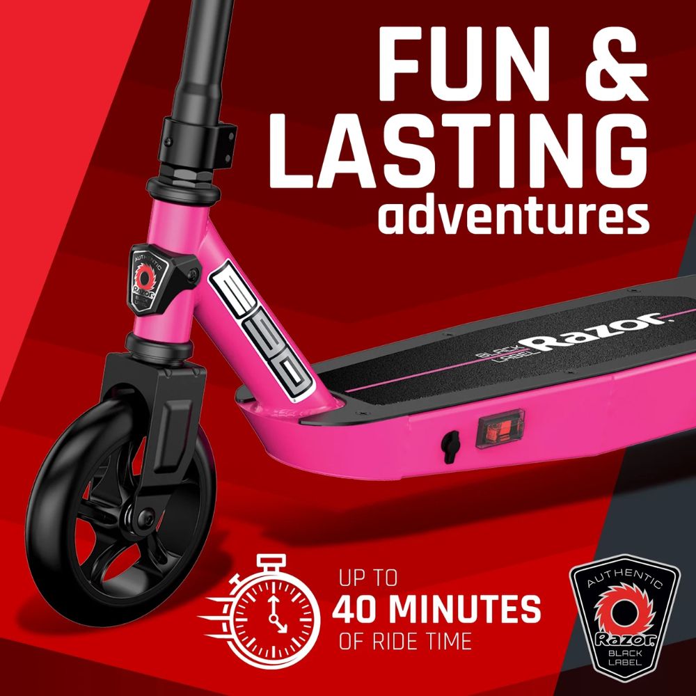 Razor Scooter Eléctrico Black Label de E90 Pink +8 hasta 10 mph