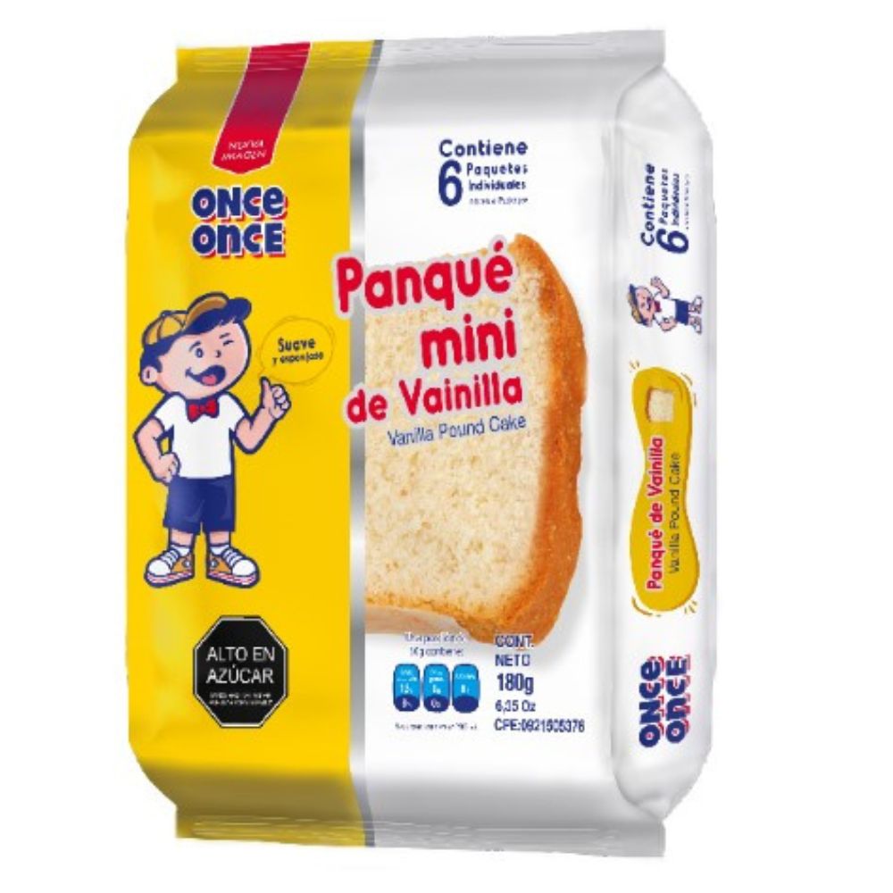 Once Once Panque Mini Vainilla 6 und 180 grs