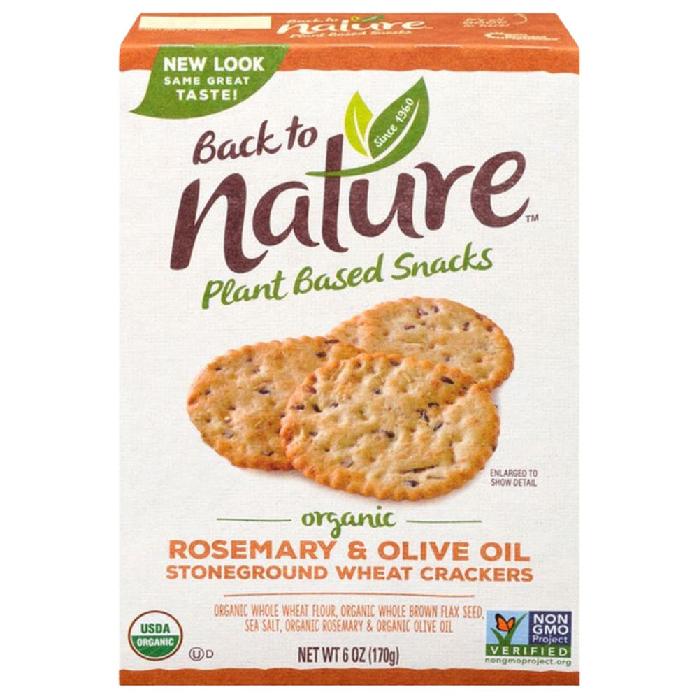 Galletas Back to Nature Plant Based Organic Snack Rosemary & Olive Oil 170gr