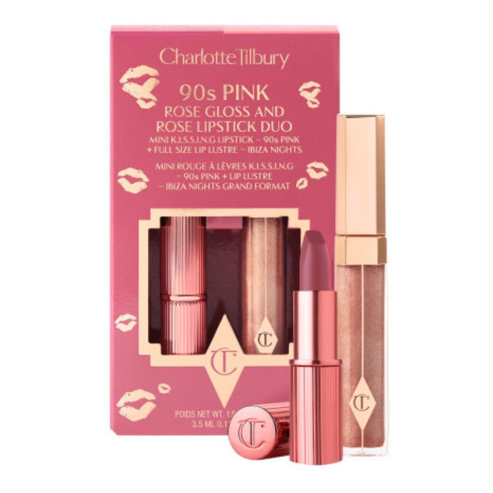 Charlotte Tilbury 90s Pink Rose Gloss And Rose Lipstick Duo 3.5ml