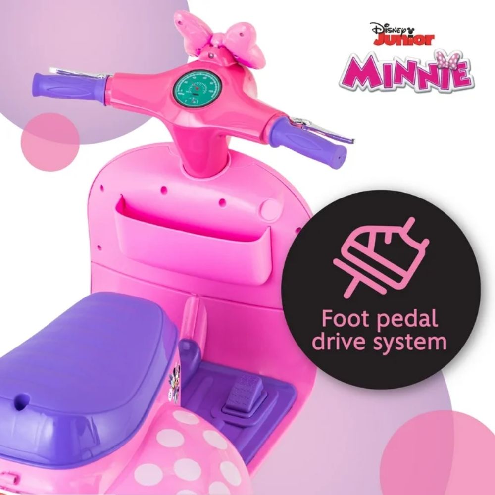 Disney Minnie Mouse 6 Volt Happy Helpers Scooter with Sidecar Ride-On Toy