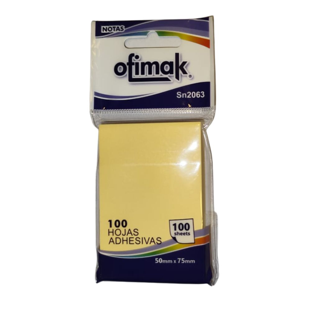 Ofimak 100 Hojas Adhesivas 50mm x 75mm