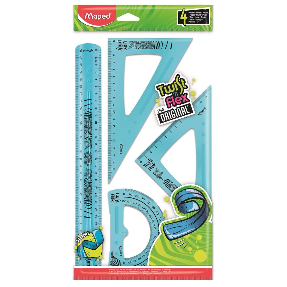 Maped Juego De Escuadras 4 Piezas Flexibles 3 Colores