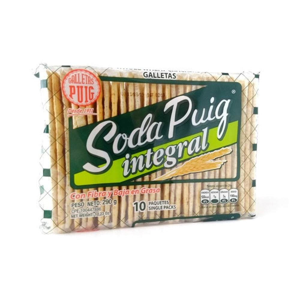 Galletas Soda Puig Integral Con Fibra Baja En Grasa 290g