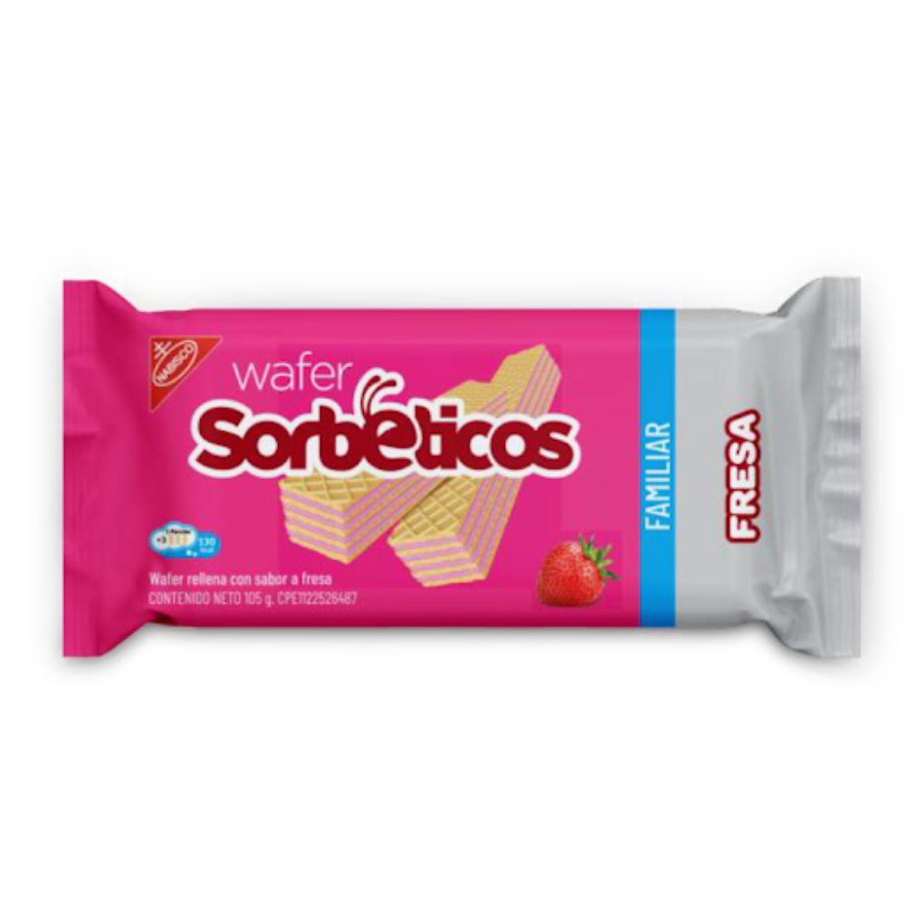 Sorbeticos Wafer Familiar Fresa 105 grs