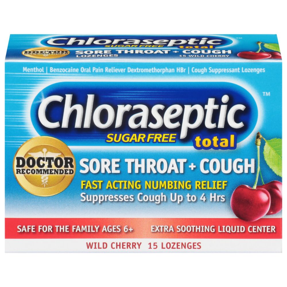 Chloraseptic Wild Cherry Sore Throat + Cough 15 Tabletas