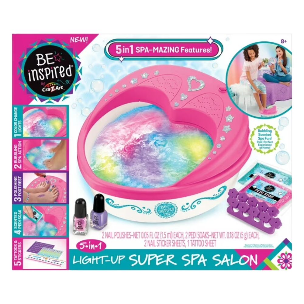 Craz-Art Light up Super Spa Salon 5 in 1 Pedicure Spa Real con Luces 8+