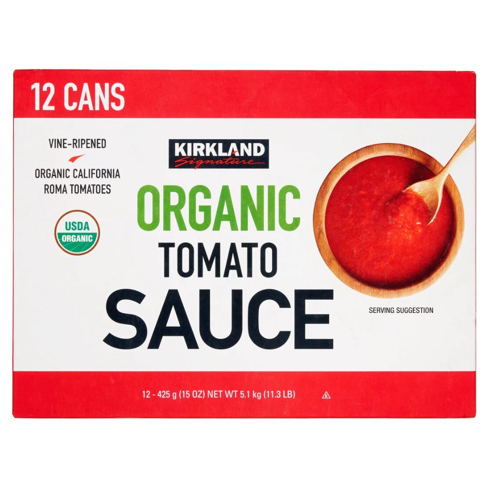 Salsa Kirkland Organic 12 Latas Tomato Sauce 425gr c/u