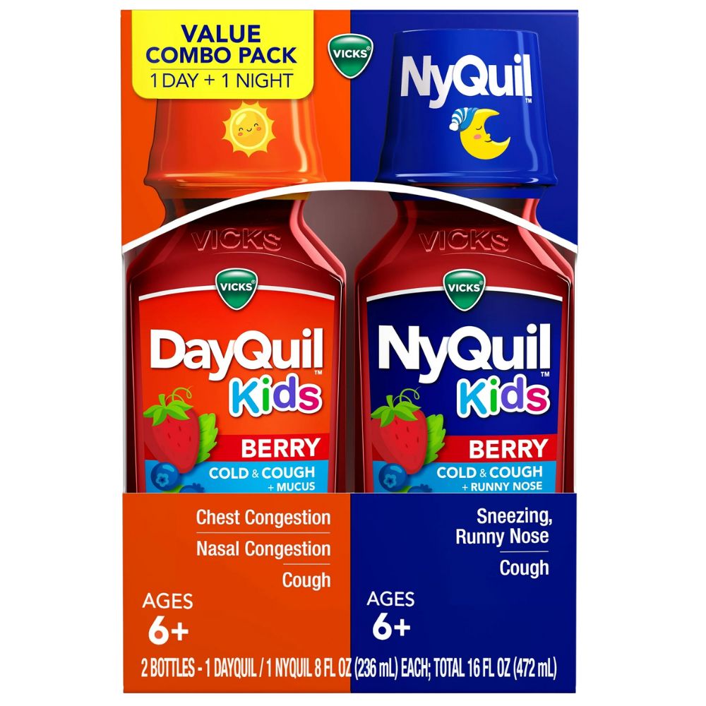 Vicks DayQuil + NyQuil Severe Cold & Cough + Mucus 2 Bottles 236ml c/u