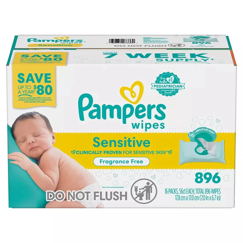 Pampers Wipes Sensitive 16 Packs