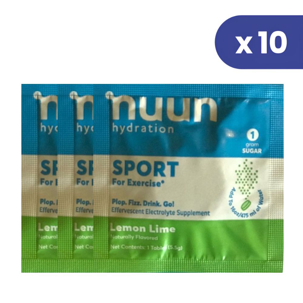 Nuun Sport Lemon Lime 10 pastillas efevescentes, electrolitos para diluir en 1/2 litro de agua