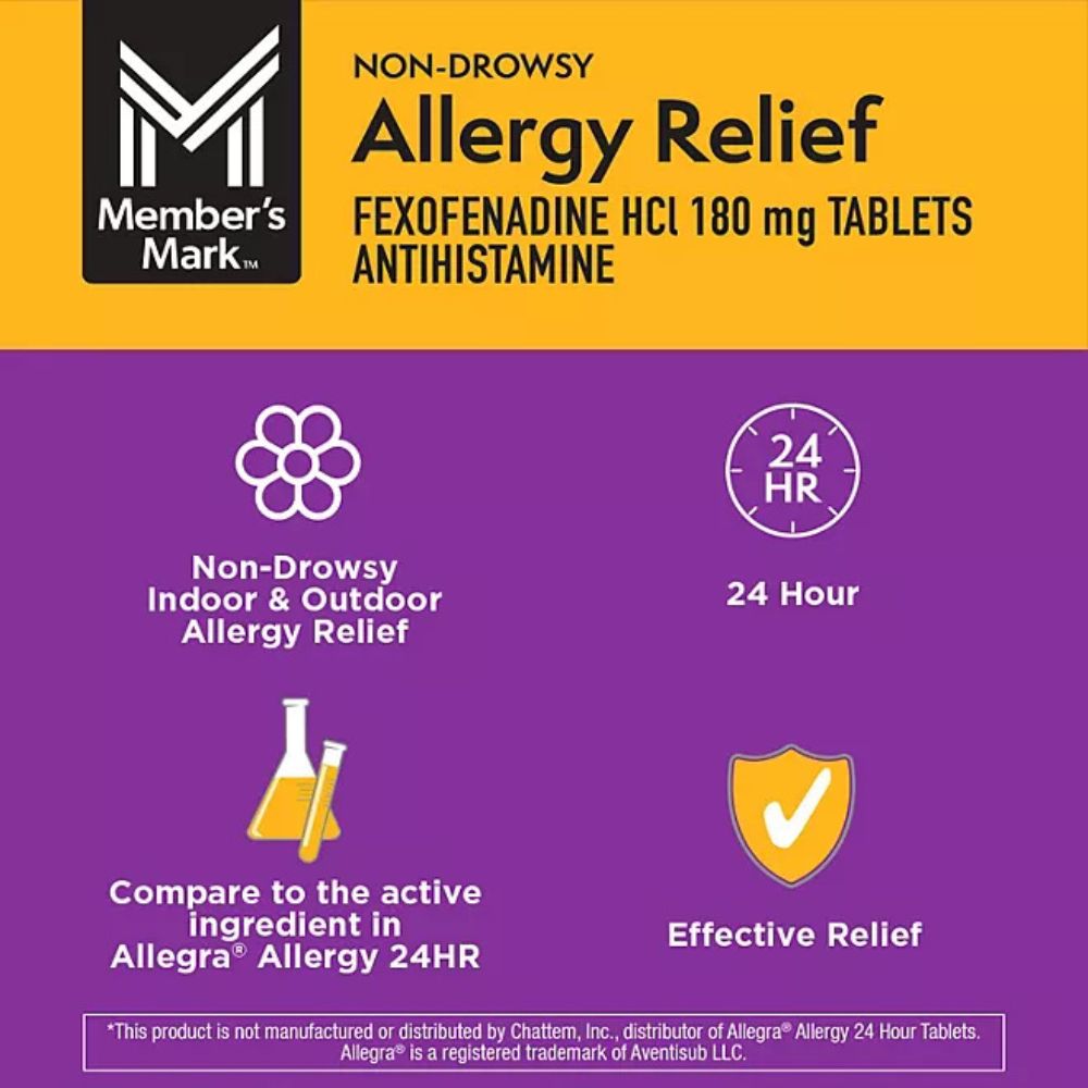 Member's Mark Allergy Relief 150 Tablets