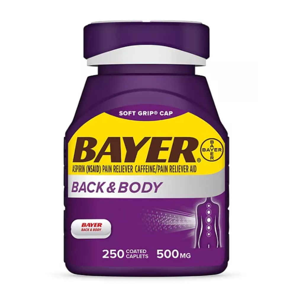 Aspirina Bayer Analgesico Espalda y Cuerpo 250 Caplets 500mg