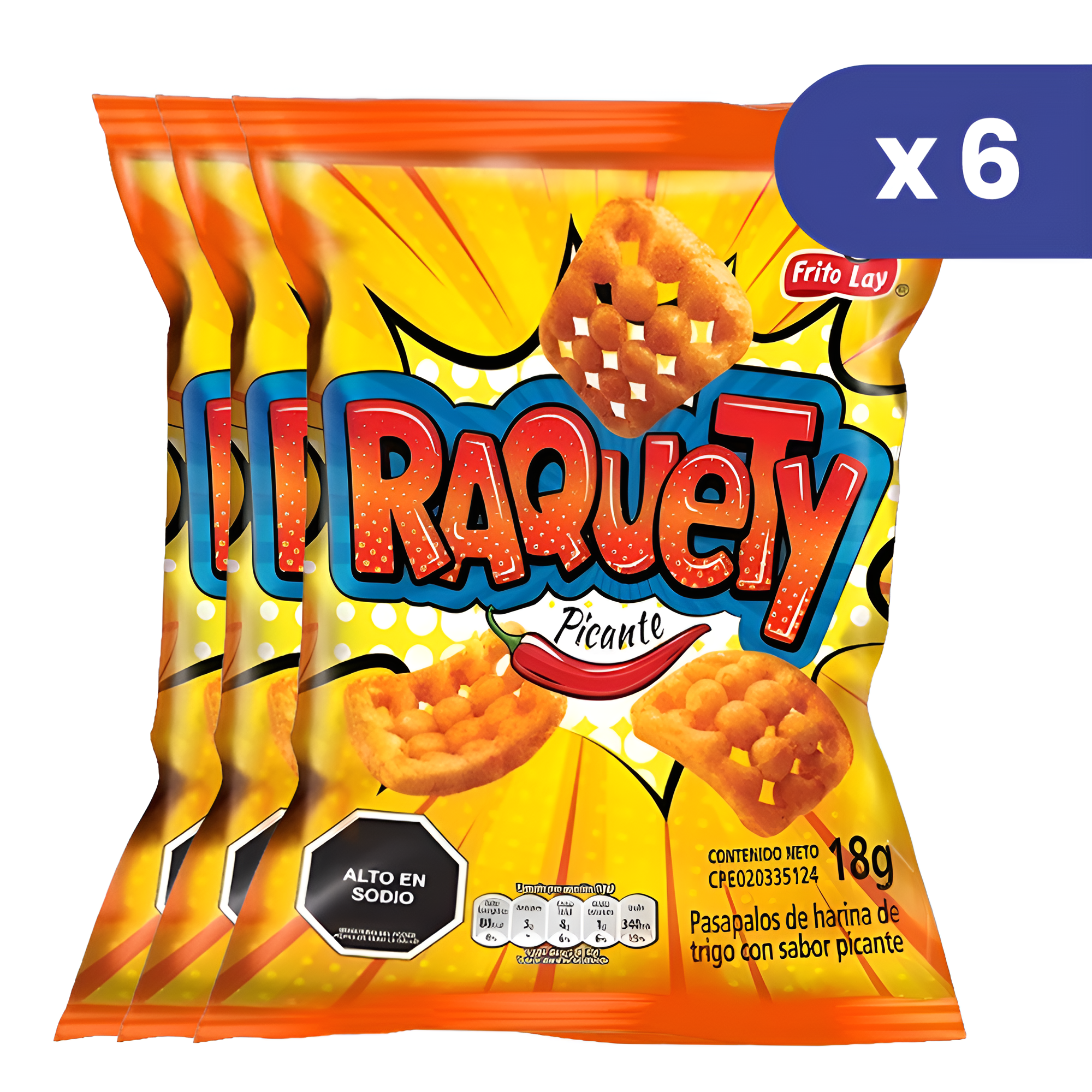 Raquety 6 Unidades Sabor Picante 18grs