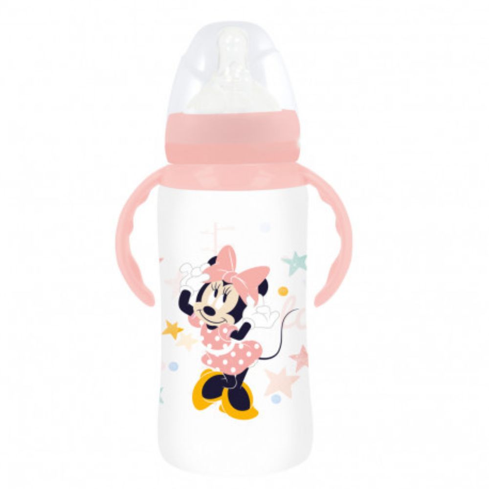 Disney Baby Biberon de Cuello Ancho de 12oz Con Asas Minnie +0m