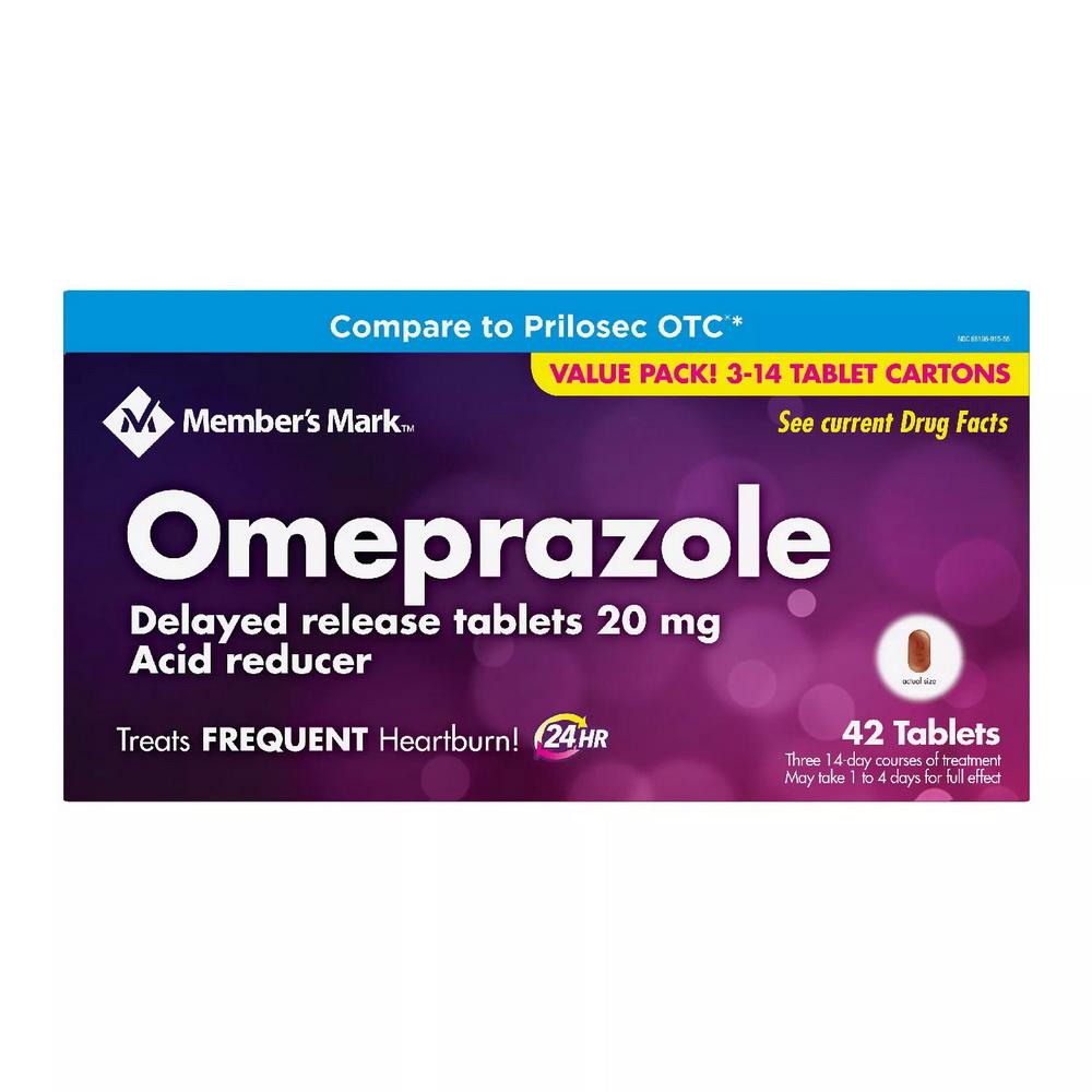 Omeprazole Member's Mark Acid Reducer 20 mg 42 tablets - Madison Center