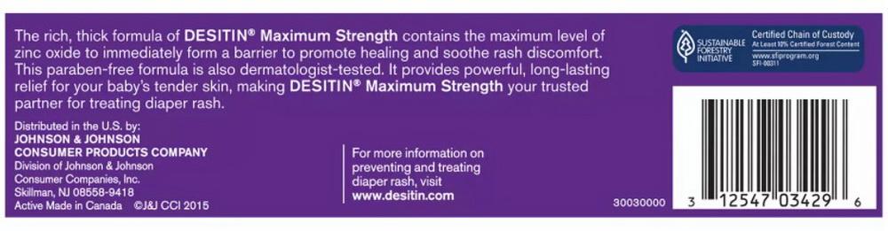 Crema Anti Pañalitis Desitin Maximum Strength 136gr - Madison Center