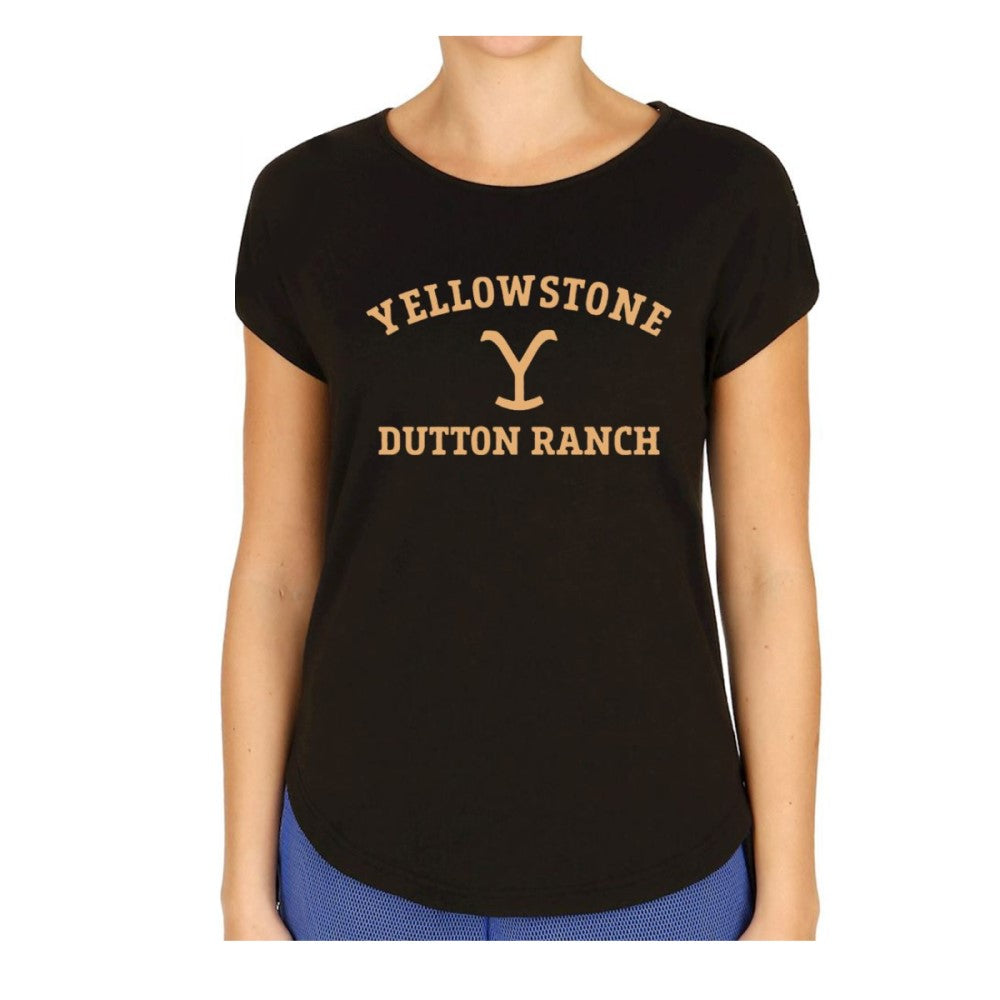 T-Shirt Para Dama Yellowstone Color Negro Con Manga Corta