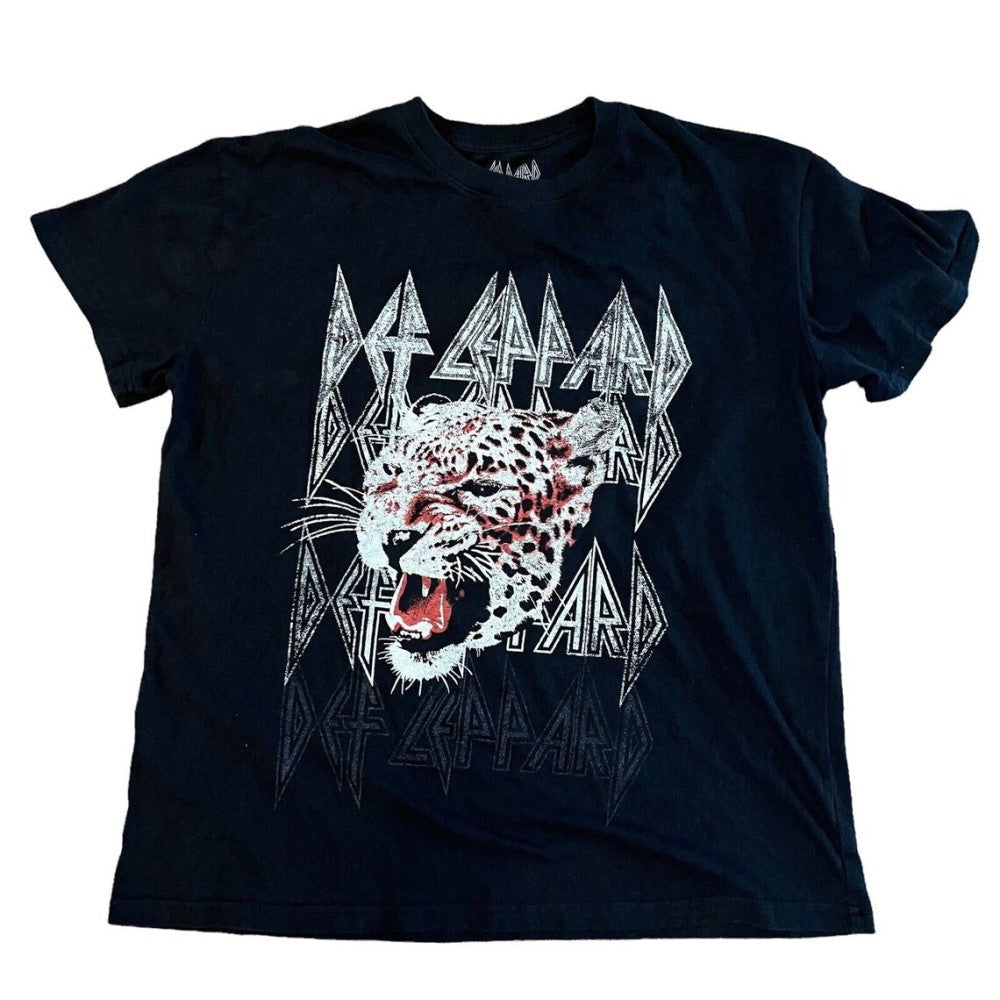 T-Shirt Para Dama Def Leppard Color Negro Con Manga Corta