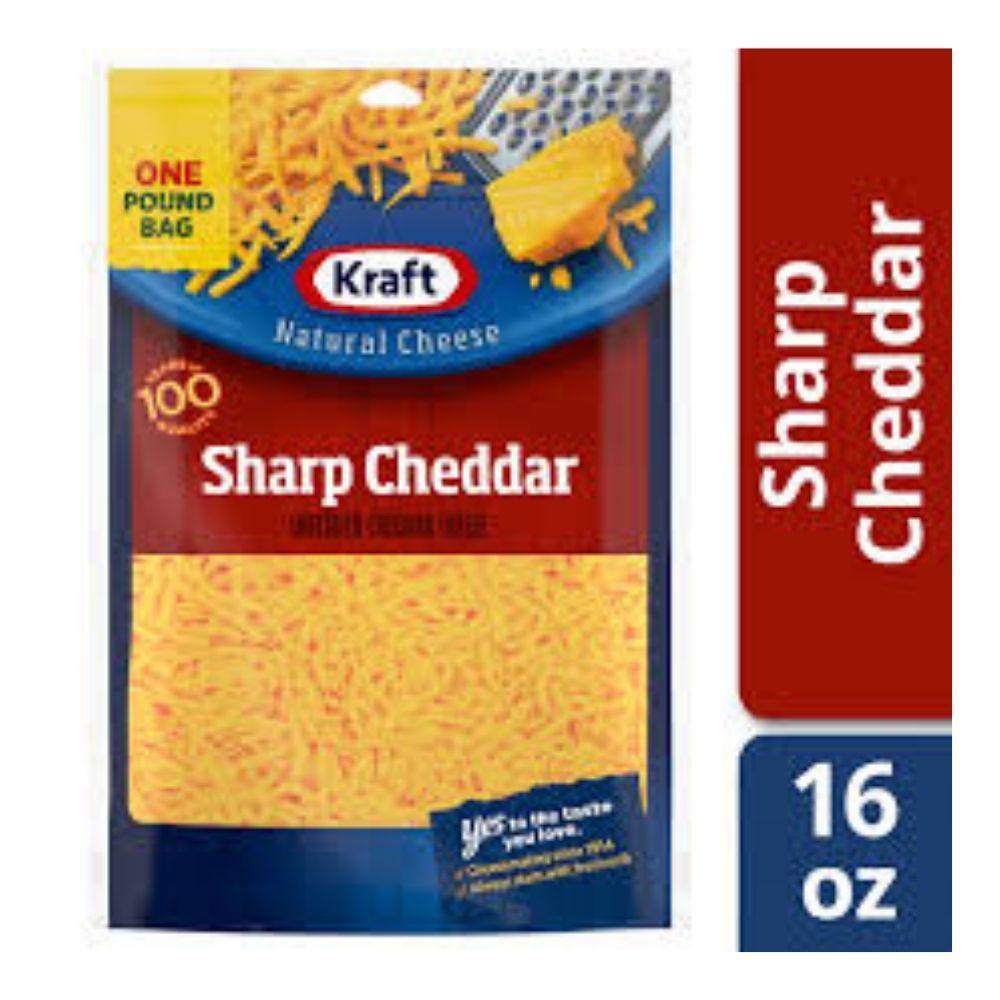 Queso Kraft Sharp Cheddar Shredded 453gr