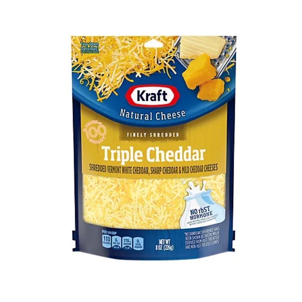 Queso Kraft Triple Cheddar Shredded 226g